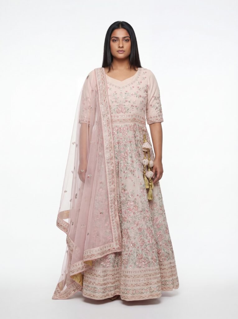 Blush Floral Anarkali